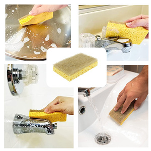 Sinh thái thân thiện phân hủy sinh học tự nhiên nhà bếp compostable cellulose và dừa Walnut Scrubber miếng bọt biển cho các món ăn - Product Image 3