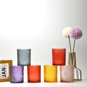 Customizable Clear Glass Embossed <b>Candle</b> Jars 8oz Empty Scented <b>Candle</b> Jar 7590 Round Embossed Table Top <b>Candle</b> Ja - Product Image 3