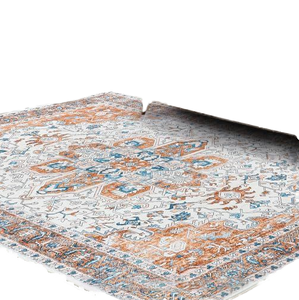 Moquette en polyester lavable grande surface, en peluche, design floral moderne, pour salon, cuisine et bureau (lavable en machine) - Product Image 1