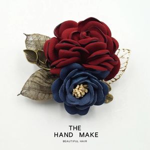 Venda quente das Mulheres Tecido Vintage Floral Broche Lapela Pin Clássico Hijab Rose Flor Broche Pérola Pinos para Mulheres Menina - Product Image 2