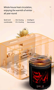 Máy sưởi điện di động giá rẻ, máy sưởi và bếp nấu ăn di động 2000W, điều khiển từ xa, máy sưởi điện cho mùa đông, sưởi ấm nhà cửa - Product Image 2