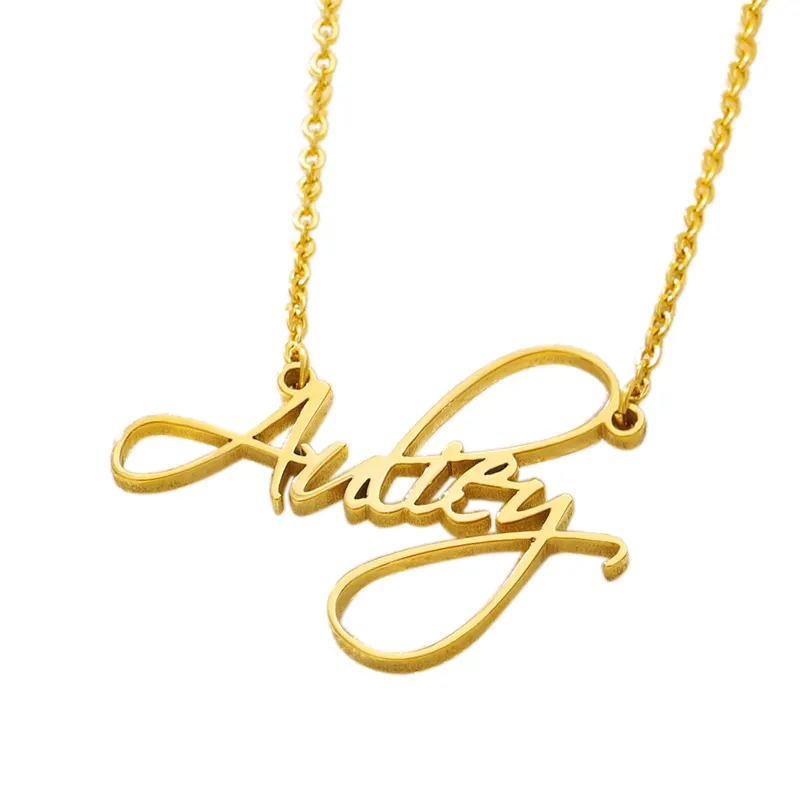 Pendentif avec plaque en or 14k 18k 24k, bijoux personnalisés en argent 925, collier personnalisé avec nom du zodiaque, vente en gros, livraison gratuite