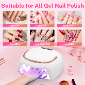 Lámpara de uñas Led Uv recargable 80W inalámbrico 2025 máquina de Gel de Metal secador de esmalte de uñas lámpara de cuidado inteligente blanca para uñas - Product Image 3