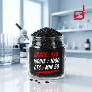 Charbon actif granulaire en coque de noix de coco vierge GAC 4x8 mailles 1100mg/g Iode CTC 70 Adsorbant pour le traitement de l'eau - Product Image 1