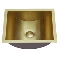 Lavabo de salle de bain rectangulaire en acier inoxydable SUS304, finition brossée, fait main, 16G, à encastrer sous le plan