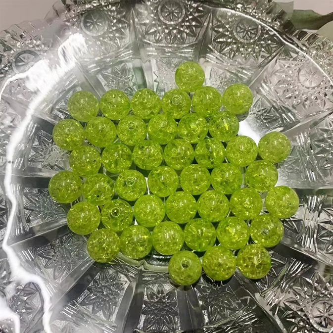 Wholesale 8mm to 20mm Acrylic Crack Round Beads DIY Jewelry Making Shiny Chunky Beads Bulk