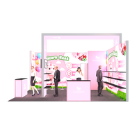 Stand d'exposition modulaire portable en aluminium pour salon professionnel