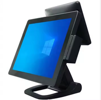 Sistema de Punto de Venta con Pantalla Táctil de 15.6 Pulgadas y Diseño Plegable con Carcasa Metálica, Caja Registradora con Segunda Pantalla de 9.7 Pulgadas para Comercio Minorista
