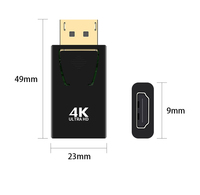 Adaptateur Veggieg 4K 30Hz DP vers HDMI, convertisseur DisplayPort mâle vers HDMI femelle avec connecteur plaqué or, coque en ABS