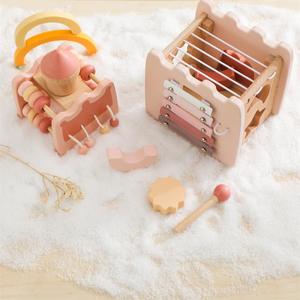 Giocattolo Educativo <span class=keywords><strong>Montessori</strong></span> in Legno per Bambini, Puzzle a Forma di Castello, Xilofono Multifunzionale, Gioco di Abbinamento e Inserimento - Product Image 6