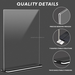 T-hình dạng cơ sở màu đen hai mặt hiển thị <span class=keywords><strong>menu</strong></span> Acrylic 5x7 inch giữ dấu Acrylic - Product Image 6