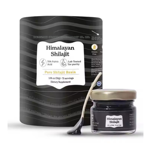 Pâte de Résine de Shilajit Pur Himalayen Biologique en Gros, Vrac Naturel Marque Privée, Boisson Énergisante avec Cuillère - Product Image 1