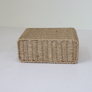 ตะกร้าสานกระดาษทรงสี่เหลี่ยมผืนผ้าพร้อมที่จับสีธรรมชาติปรับขนาดได้เอง - Product Image 5