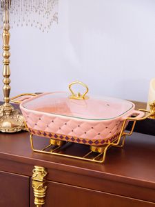 Plateau de cuisson en céramique <span class=keywords><strong>rectangulaire</strong></span> moderne nordique pots de soupe et de bouillon de luxe avec bougie chauffée pour ménage et restaurants - Product Image 6