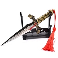 Haute qualité Dragon poignard métal alliage de Zinc couteaux modèle avec gland Mini épée modèle jouet pour bouteille ou ouvre-boîte outil