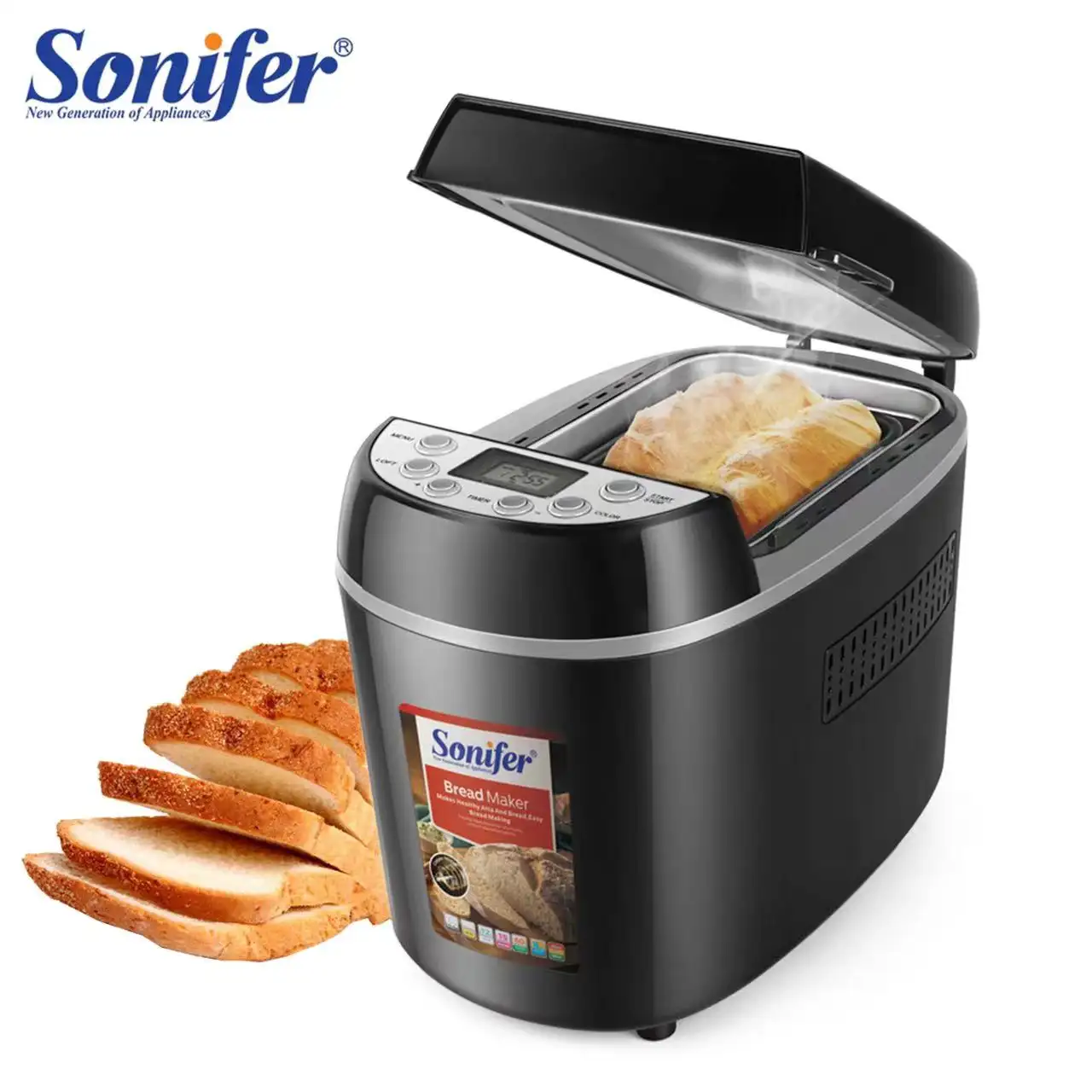 Sonifer SF-4005 all'ingrosso 12 programmi multi-funzione domestica 220V pasta domestica francese automatico macchina per il pane elettrico