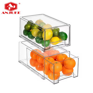 ANJUKE 2 Pack Acrílico Refrigerador de <span class=keywords><strong>plástico</strong></span> transparente Extraíble Cajones Contenedores Nevera Organizador Set <span class=keywords><strong>con</strong></span> <span class=keywords><strong>tapa</strong></span> - Product Image 1