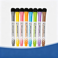 Marqueur pour tableau blanc effaçable à sec magnétique, vente en gros d'usine, pointe non toxique, rechargeable, multicolore