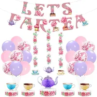 नई डिजाइन लड़की का आनंद के लिए 27PCS चलो ParteaTheme पार्टी की आपूर्ति दोपहर चाय सहित बैनर, गुब्बारा, छत्ते सजावट