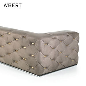 Sofá de cuero convertible de lujo posmoderno italiano WBERT, personalizado privado de gama alta con botones grandes para tirar de la villa - Product Image 5