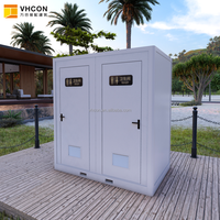 Toilettes portables et cabine de douche avec structure en acier galvanisé, salle de bain mobile pour chantier