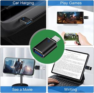 Convertidor <span class=keywords><strong>USB</strong></span> <span class=keywords><strong>C</strong></span> a aleación de aluminio con luz LED azul para dispositivo tipo <span class=keywords><strong>C</strong></span> Adaptador <span class=keywords><strong>USB</strong></span> <span class=keywords><strong>C</strong></span> a <span class=keywords><strong>USB</strong></span> 3,0 OTG - Product Image 4