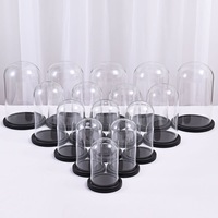 Cadeau de Noël et de la Saint-Valentin résistant à la chaleur borosilicate clair préservé fleur rose led dôme en verre léger