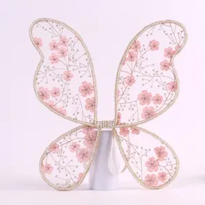 Fairy Wings For Kids Princess Butterfly Wing Birthday Halloween Party Prop Embroidery Flower Wings