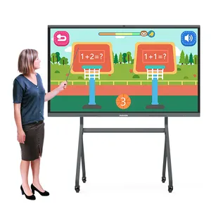 65 75 85 Inch Wifi USB 4K Infrared Touch Wall Play Intelligent Electric Interactive Panel Stands