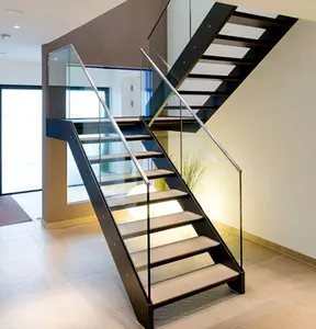 AS/NZS2208 شهادة الحديثة الصلب الدرج مع عتبات سلالم خشبية الدرج