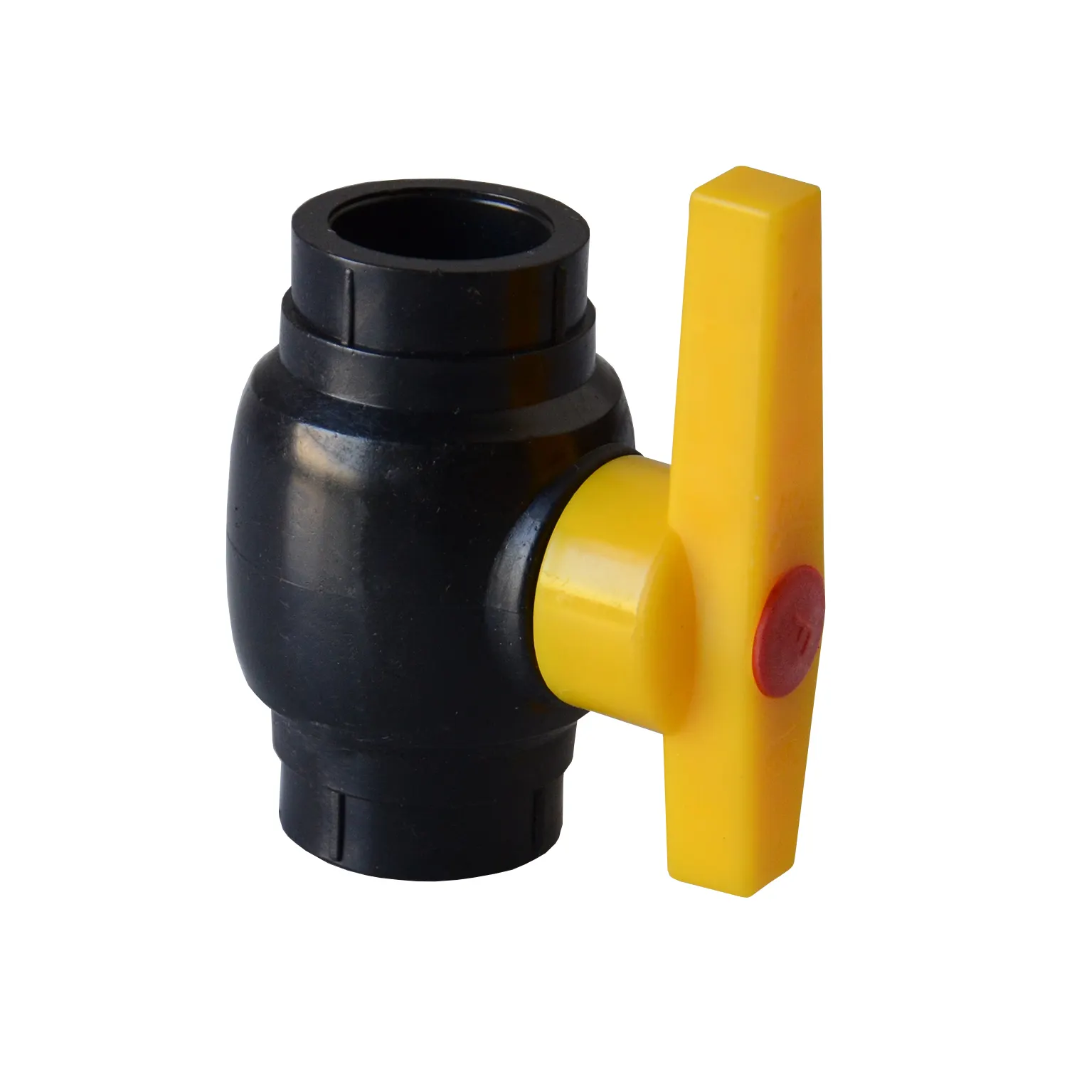Válvula de hdpe de plástico 20-160mm, válvula amarela do punho