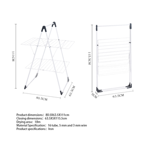 Séchoir à <span class=keywords><strong>linge</strong></span> sur pied à 2 niveaux Wireking, support de séchage pliable de 17 m - Product Image 2