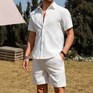 Chemises à manches courtes pour hommes avec shorts Ensembles de deux pièces pour hommes Tenues décontractées pour hommes 2 pièces - Product Image 4