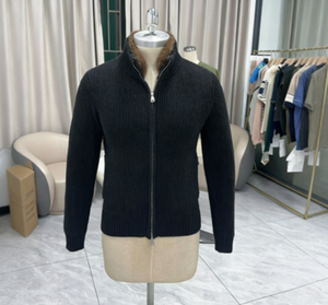เสื้อคาร์ดิแกนผู้ชาย <span class=keywords><strong>Yupoo</strong></span> คอโอ แต่งปกขนเฟอร์เทียม ซิปหน้า สีครีม ผ้าถักริบหนา สไตล์วินเทจ หรูหรา เสื้อคลุมฤดูหนาว - Product Image 4