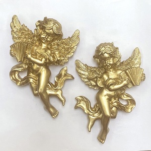 Ensemble de 2 statues d'anges chérubins en résine écologique, figurine sculptée, <span class=keywords><strong>cadeau</strong></span> commémoratif de sympathie, décoration de bureau à domicile et au bureau - Product Image 2