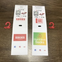 Étiquettes volantes en papier pliables à personnaliser, pour chaussettes, en carton, emballage avec cintre, pièces