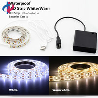 Tira de luces LED de 5V CC, Cable USB, lámpara de luz Flexible de 50CM, 1M, 2M, 3M, 4M, 5M, SMD 2835
