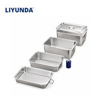 Liyunda FP3627 Multi-Size RVS 201 Zilver 36x27CM Rechthoekige Diepe Opberg- en Serveerschaal met Deksel, Keuken Gebruik, Guangdong