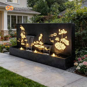 Vente directe usine – Cascade murale extérieure rectangulaire personnalisable, moderne et luxueuse, en aluminium et acier pour jardin - Product Image 4