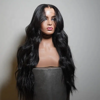 Perruques Lace Front en Cheveux Humains Naturels Sans Colle 13*4 Cheveux Brésiliens Bruts Ondulés Pré-Pluckés Perruques Frontales HD pour Femmes Noires