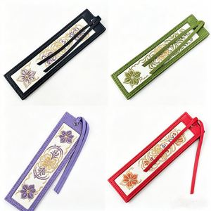 Marcador de Libros de Cuero PU Bordado DIY, Autoadhesivo, Multicolor, para Estudiantes, Biblioteca, Escuela, Papelería, Regalo - Product Image 1