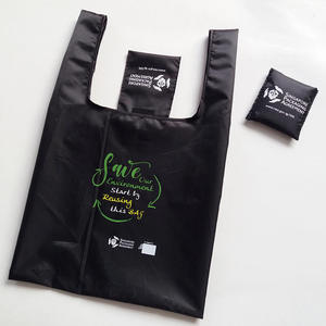 Custom Logo Reusable Nylon Polyester Foldable Tote Bag Woven Shopping Bag with PP Folding Style and Logo for Supermarket Use