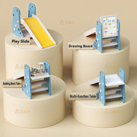 Table d'activités 4-en-1 pour enfants : toboggan, tableau magnétique, blocs de construction, table d'étude – Personnalisation OEM/ODM