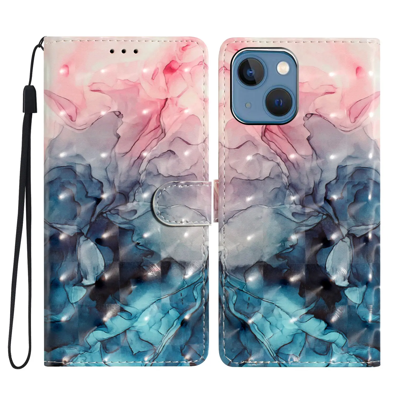 Moda Design Flor Borboleta coruja fita Leopard Padrão Colorido Carteira Caso De Couro para iphone XR 11 12 13 14 15 Pro Max