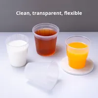 Logo personnalisé Tasse à café jetable en plastique transparent réutilisable pour fête Tasse PP pour boisson de jus