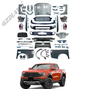 Acessórios de conversão para carroceria de carro GZDL4WD, kit de carros de para-choques dianteiros para Ranger T6 T7 T8 2012-2021, peças de carroceria Raptor atualizadas
