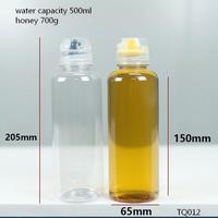 Bouteille en plastique PET avec valve en silicone pour pâte de poire et de myrtille, bouteille souple pour miel, 90ml, 250ml, 300ml, 350ml, 500ml