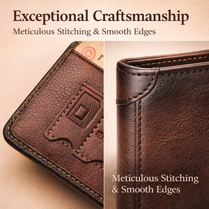 <span class=keywords><strong>Portafoglio</strong></span> RFID in Vera Pelle per Uomo, Ultra-Sottile Minimalista a Tre Ante con Fermasoldi, Porta Carte di Credito, <span class=keywords><strong>Portafoglio</strong></span> in Pelle da Uomo - Product Image 3