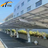 Structure de carport solaire résistante aux intempéries en zinc, aluminium et magnésium pour système de support de station de recharge de véhicules électriques en extérieur