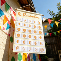 Calendrier du Ramadan en feutre à suspendre, 613079, compte à rebours de 30 jours avec phases lunaires pour la décoration du Ramadan